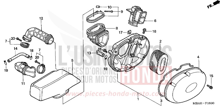 AIR CLEANER for Shadow Aero NOIR (NH1X) from 2000